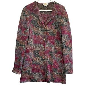 Talbots Multicolored Wool Blend Longline Cardigan Sweater
Size M